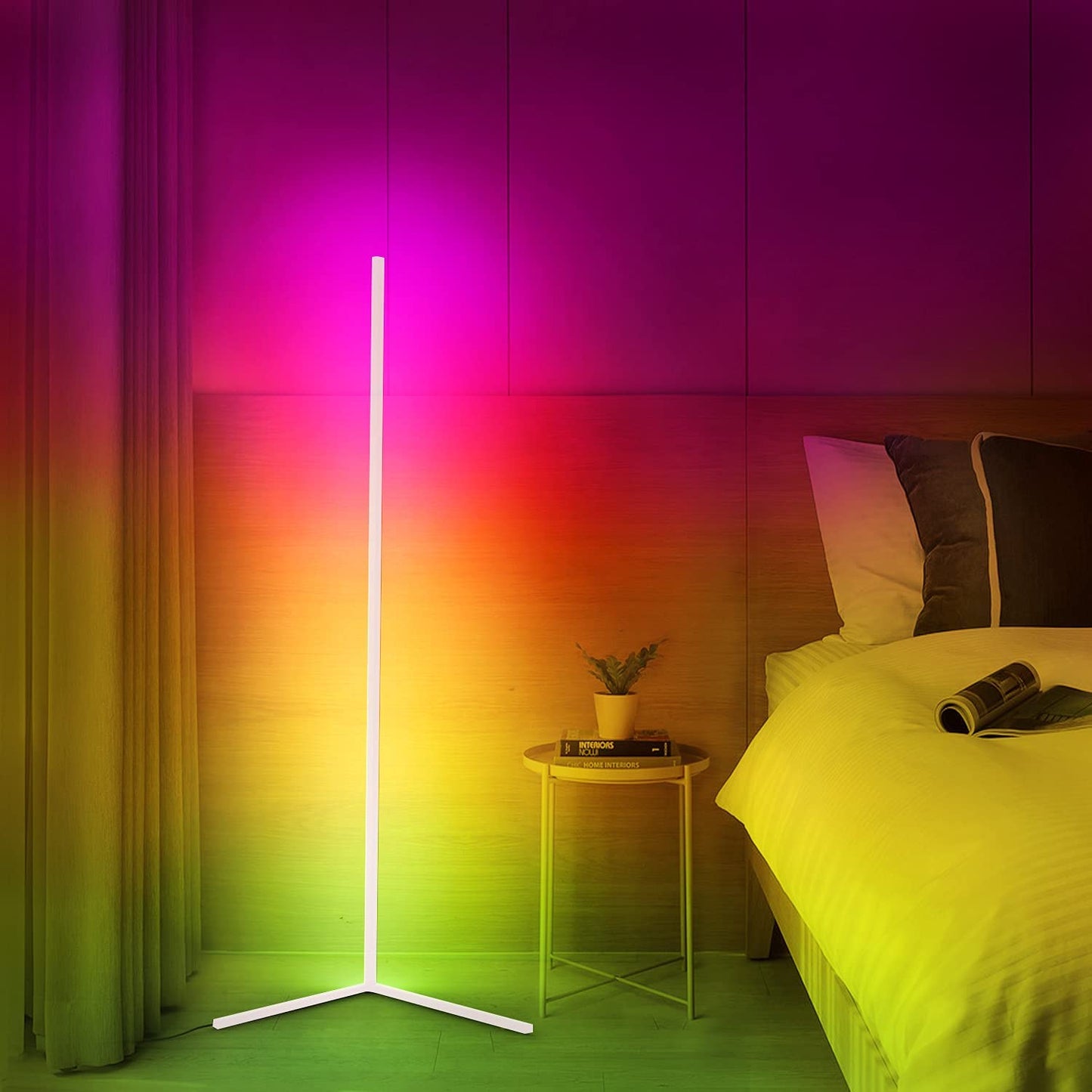 Slim LED Corner Lamp | Adjustable Brightness for Living Room or Bedroom