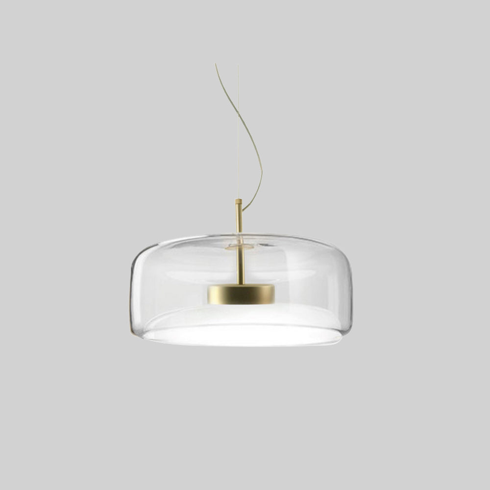 AmberGlow - Retro LED Pendant Ceiling Lights with Gold Metal and Glass