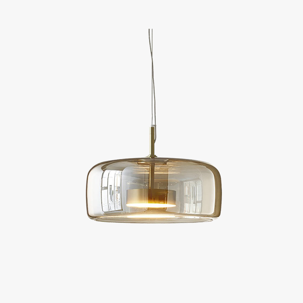 AmberGlow - Retro LED Pendant Ceiling Lights with Gold Metal and Glass