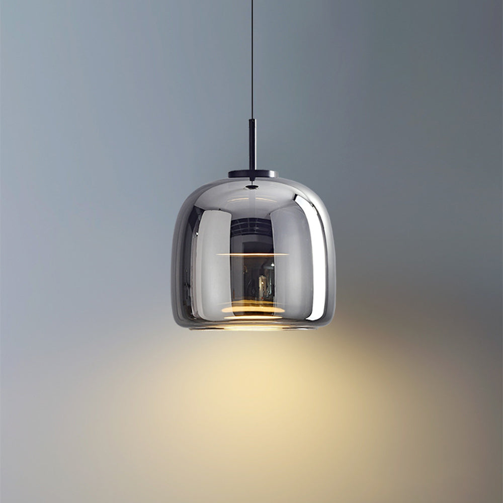AmberGlow - Retro LED Pendant Ceiling Lights with Gold Metal and Glass